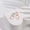 PAVOI 14K Gold Plated Dangle Earrings for Women | Infinity Cute Hanging Hoop Earrings(Rose Gold)