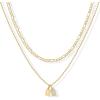 PAVOI 14K Gold Plated Initial Letter Double Dog Tag Pendant Necklace | Dainty Cubic Zirconia Letter Tag Round Box Chain Necklaces for Women(- H)