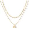 PAVOI 14K Gold Plated Initial Letter Double Dog Tag Pendant Necklace | Dainty Cubic Zirconia Letter Tag Round Box Chain Necklaces for Women(- P)