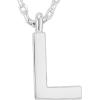 PAVOI 14K Gold Plated Initial Necklace | Letter Necklaces for Women(- L)