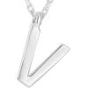 PAVOI 14K Gold Plated Initial Necklace | Letter Necklaces for Women(- V)