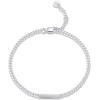 PAVOI 14K Gold Plated Lightweight Chain Bracelet | Curb Link and Cable Chain Bracelets for Women(White Gold)