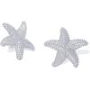 PAVOI 14K Gold Plated Starfish Statement Stud Earrings for Women | Trendy Jewelry Alluring Ocean-Themed Dangling Earrings(White Gold)