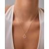 PAVOI 14K Gold Plated Two Toned Mixed Metals Diamond Shaped Dangle Pendant Necklace for Women with Cubic Zirconia | Geometric Necklace(White Gold)