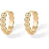 PAVOI 18K Gold Plated 925 Sterling Silver Posts Beaded Huggie Hoop Earrings for Women – Lightweight Gold Hoop Earrings(Yellow Gold)