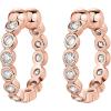 PAVOI 925 Sterling Silver 14K Gold Plated Cubic Zirconia Sparkling Round Huggie Ear Cuff Gold Earrings for Women | Clip On Cartilage(Rose Gold)