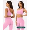 PAVOI ACTIVE Asymmetrical Sports One Shoulder Bra for Women – Low Support One Strap Bra Workout Top Removable Pads – FlexFlow(Bubblegum)