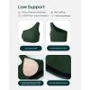 PAVOI ACTIVE Asymmetrical Sports One Shoulder Bra for Women – Low Support One Strap Bra Workout Top Removable Pads – FlexFlow(Pine Green)