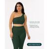 PAVOI ACTIVE Asymmetrical Sports One Shoulder Bra for Women – Low Support One Strap Bra Workout Top Removable Pads – FlexFlow(Pine Green)