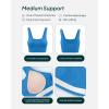 PAVOI ACTIVE Compression Sports Bras for Women | Medium Support Square Neck Longline Workout Bra Removable Pads | HiPerform(Royal Blue)