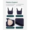 PAVOI ACTIVE Compression Sports Bras for Women | Medium Support Square Neck Longline Workout Bra Removable Pads | HiPerform(Twilight)