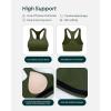 PAVOI ACTIVE Racerback Supportive Sports Bras for Women – High Support Scoop Neck Gym Workout Bra Removable Pads – HiPerform(Army)