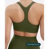 PAVOI ACTIVE Racerback Supportive Sports Bras for Women – High Support Scoop Neck Gym Workout Bra Removable Pads – HiPerform(Army)