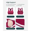 PAVOI ACTIVE Racerback Supportive Sports Bras for Women – High Support Scoop Neck Gym Workout Bra Removable Pads – HiPerform(Berry)