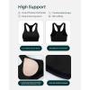 PAVOI ACTIVE Racerback Supportive Sports Bras for Women – High Support Scoop Neck Gym Workout Bra Removable Pads – HiPerform(Black)