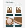 PAVOI ACTIVE Racerback Supportive Sports Bras for Women – High Support Scoop Neck Gym Workout Bra Removable Pads – HiPerform(Cafe)