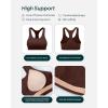 PAVOI ACTIVE Racerback Supportive Sports Bras for Women – High Support Scoop Neck Gym Workout Bra Removable Pads – HiPerform(Cocoa)