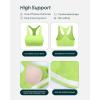 PAVOI ACTIVE Racerback Supportive Sports Bras for Women – High Support Scoop Neck Gym Workout Bra Removable Pads – HiPerform(Glowing Green)
