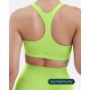 PAVOI ACTIVE Racerback Supportive Sports Bras for Women – High Support Scoop Neck Gym Workout Bra Removable Pads – HiPerform(Glowing Green)