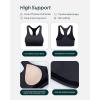 PAVOI ACTIVE Racerback Supportive Sports Bras for Women – High Support Scoop Neck Gym Workout Bra Removable Pads – HiPerform(Graphite)