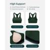 PAVOI ACTIVE Racerback Supportive Sports Bras for Women – High Support Scoop Neck Gym Workout Bra Removable Pads – HiPerform(Pine Green)