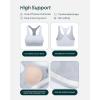 PAVOI ACTIVE Racerback Supportive Sports Bras for Women – High Support Scoop Neck Gym Workout Bra Removable Pads – HiPerform(Silver)