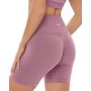PAVOI ACTIVE Seamless Shorts | Sculpting Compression High Waisted 4.5″ & 6″ Scrunch Butt Ribbed SculptForm Biker Shorts(Blush)