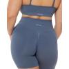 PAVOI ACTIVE Seamless Shorts | Sculpting Compression High Waisted 4.5″ & 6″ Scrunch Butt Ribbed SculptForm Biker Shorts(Dusty Blue)