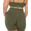 PAVOI ACTIVE Seamless Shorts | Sculpting Compression High Waisted 4.5″ & 6″ Scrunch Butt Ribbed SculptForm Biker Shorts(Olive)