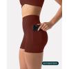 PAVOI ACTIVE Shorts with Pockets | Compressive High Waisted Butt Sculpting 4″ & 6″ Women’s Biker Shorts | HiPerform XXS to 3X(Chocolate)