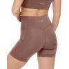 PAVOI ACTIVE Shorts with Pockets | Compressive High Waisted Butt Sculpting 4″ & 6″ Women’s Biker Shorts | HiPerform XXS to 3X(Clay)