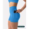 PAVOI ACTIVE Shorts with Pockets | Compressive High Waisted Butt Sculpting 4″ & 6″ Women’s Biker Shorts | HiPerform XXS to 3X(Royal Blue)