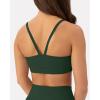 PAVOI ACTIVE Thin Spaghetti Strap Sports Bra for Women – Medium Support Buttery Soft Scoop Neck Workout Yoga Bras – FlexFlow(Pine Green)