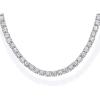 PAVOI 14K Gold Plated 3mm Simulated Diamond Tennis Necklace – Chunky Long Necklace for Women – Sizes 16″ and 18″(White Gold)