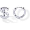 PAVOI 14K Gold Plated 925 Sterling Silver Posts Dainty Initial Huggie Earrings for Women – Gold Huggie Hoop Small Initial Jewelry – Trendy Alphabet Letter Earrings(- S)