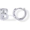 PAVOI 14K Gold Plated 925 Sterling Silver Posts Dainty Initial Huggie Earrings for Women – Gold Huggie Hoop Small Initial Jewelry – Trendy Alphabet Letter Earrings(- B)