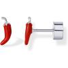 PAVOI 14K Gold Plated 925 Sterling Silver Posts Enamel Flatback Stud Earrings for Women – Colored Chili Pepper Strawberry Peach Cherry Emoji Screwback Earrings – Dainty Helix Cartilage Piercing Jewelry(Chili Pepper)