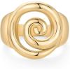 PAVOI 14K Gold Plated Chunky Swirl Rings for Women – Stainless Steel Statement Spiral Ring – Waterproof Bold Swirl Bands(Yellow Gold)