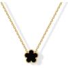 PAVOI 14K Gold Plated Clover Necklaces for Women – Lucky Four Leaf Clover Necklace Pendant – Trendy Flower Black Onyx Gemstone Mother of Pearl Jewelry Gifts(Yellow Gold)