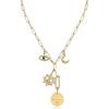 PAVOI 14K Gold Plated Cluster Toggle Pendant Heart Charm Necklace for Women – Chain Heart, Star, Gemstone Evil Eye, Teardrop Cubic Zirconia Pendant Gold Charms Necklaces(Yellow Gold)