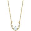 PAVOI 14K Gold Plated Created White Opal Necklace | Opal Necklaces for Women(Yellow Gold)