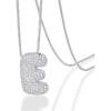 PAVOI 14K Gold Plated Cubic Zirconia Bubble Letter Initial Necklaces for Women | Gold Balloon Necklace Letter | Chunky Pendant Necklaces(-E)