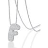 PAVOI 14K Gold Plated Cubic Zirconia Bubble Letter Initial Necklaces for Women | Gold Balloon Necklace Letter | Chunky Pendant Necklaces(-F)