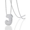 PAVOI 14K Gold Plated Cubic Zirconia Bubble Letter Initial Necklaces for Women | Gold Balloon Necklace Letter | Chunky Pendant Necklaces(-J)