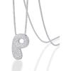 PAVOI 14K Gold Plated Cubic Zirconia Bubble Letter Initial Necklaces for Women | Gold Balloon Necklace Letter | Chunky Pendant Necklaces(-P)