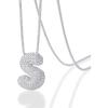 PAVOI 14K Gold Plated Cubic Zirconia Bubble Letter Initial Necklaces for Women | Gold Balloon Necklace Letter | Chunky Pendant Necklaces(-S)