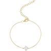 PAVOI 14K Gold Plated Cubic Zirconia Solitaire Diamond Bracelet | Bridesmaid Bracelets | Curb Cable Bracelets for Women(Dainty – 18K Yellow Vermeil)