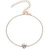PAVOI 14K Gold Plated Cubic Zirconia Solitaire Diamond Bracelet | Bridesmaid Bracelets | Curb Cable Bracelets for Women(Dainty – Rose Gold)