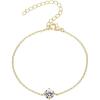 PAVOI 14K Gold Plated Cubic Zirconia Solitaire Diamond Bracelet | Bridesmaid Bracelets | Curb Cable Bracelets for Women(Dainty – Yellow Gold)