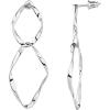 PAVOI 14K Gold Plated Dangle Earrings for Women | Infinity Cute Hanging Hoop Earrings(White Gold)